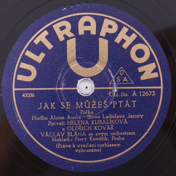 Helena Kubalíková Kováři/Jak Se Můžeš Ptát 78 rpm Record Ultraphon A 12673 Czech - Picture 3 of 16